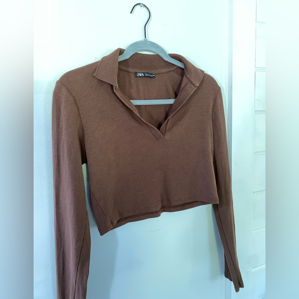 Cropped Zara Long Sleeve with Collar